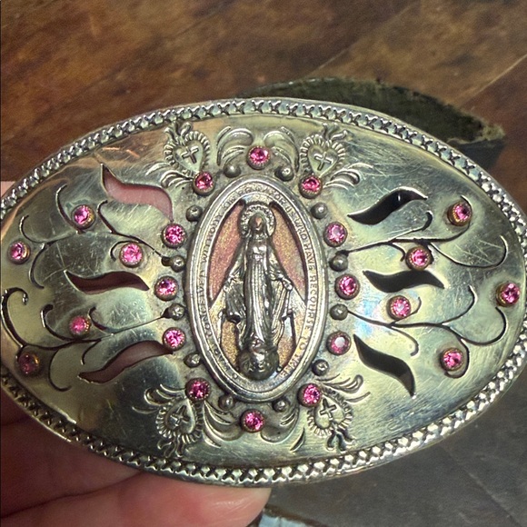 Virgins Saints and Angels  Silver and Pink Embellished Belt - Picture 2 of 4